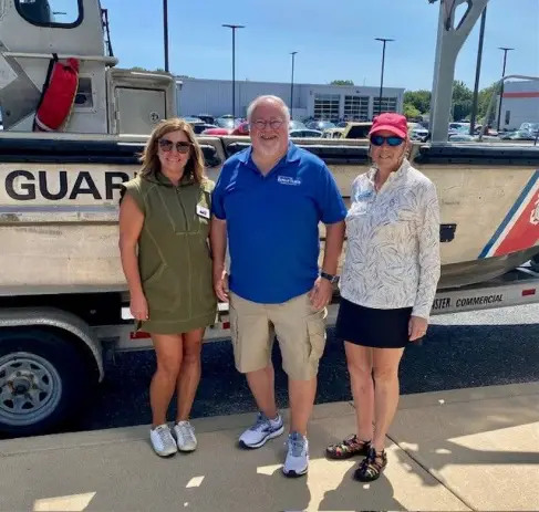 Pictured (L to R): Marla Brown, Executive Director, Cape May County Coast Guard Community Foundation, Brian W. Jones, President/CEO of The First National Bank of Elmer, Francey Burke, Director of Special Events, Burke Auto Group